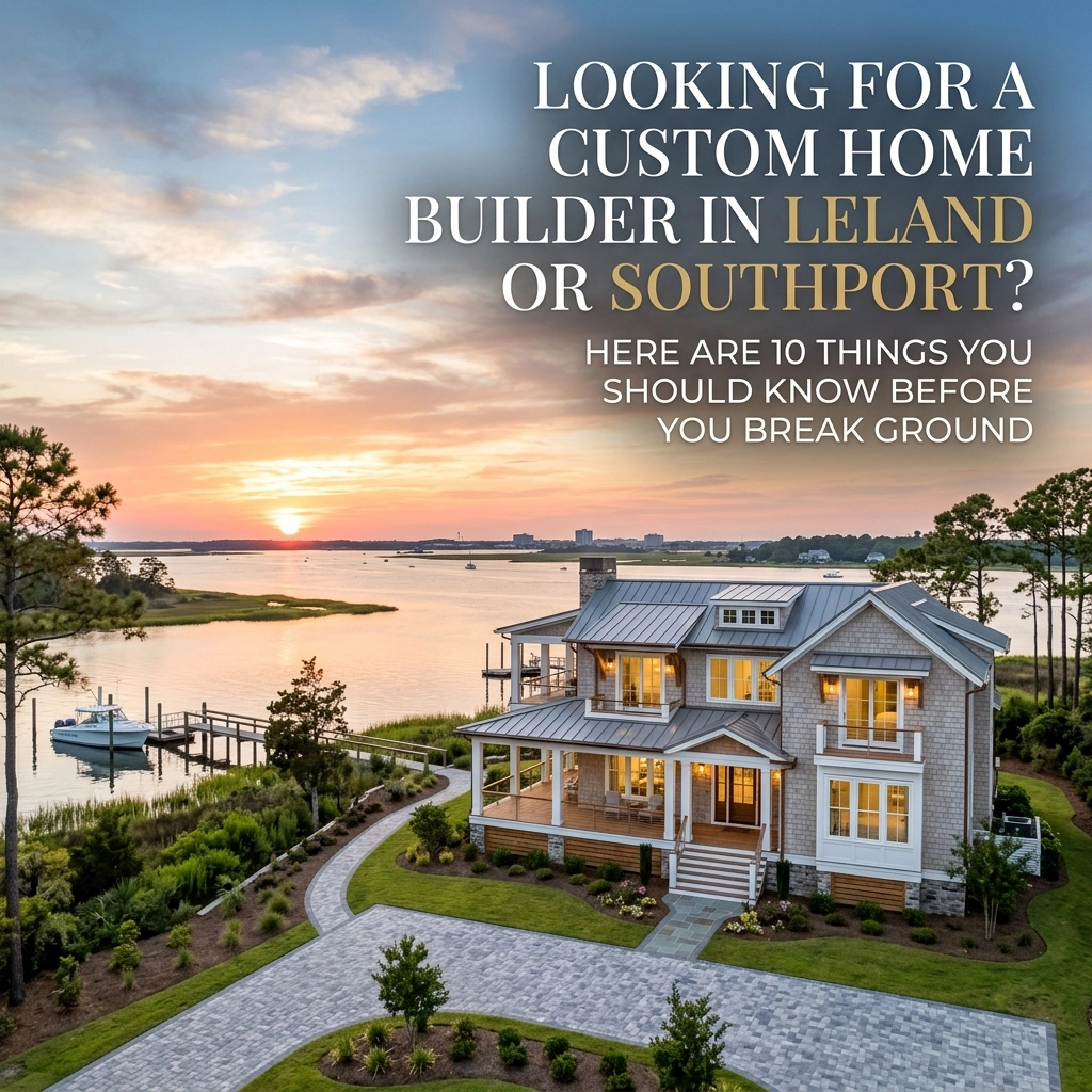 Looking for a Custom Home Builder in Leland or Southport? Here Are 10 Things You Should Know Before You Break Ground.
